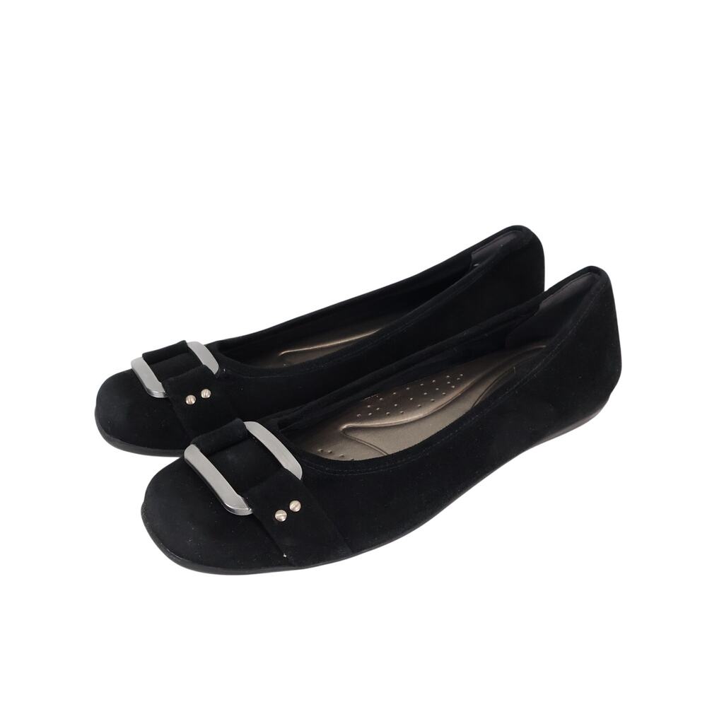 Trotters Sizzle Signature Flat Black Suede Flats Size 7